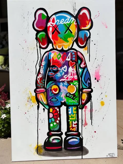 Colorful graffiti-style figure canvas titled Dream